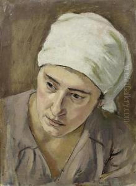 Portrait Of A Woman Oil Painting by Hans Sturzenegger