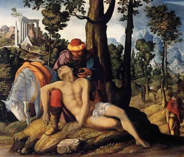 The Good Samaritan 1537 Oil Painting by Anonymous Artist