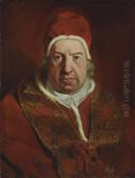 Portrait Of Pope Benedict Xiv Oil Painting by Pierre Subleyras