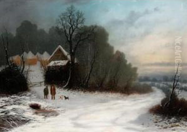 A Winter Walk Oil Painting by William Thomas Such