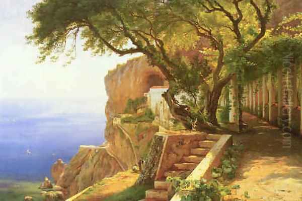 Pergola in Amalfi Oil Painting by Carl Frederick Aagaard