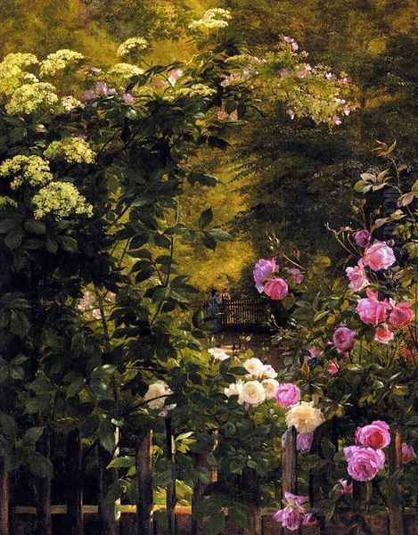 The Rose Garden Oil Painting by Carl Frederick Aagaard