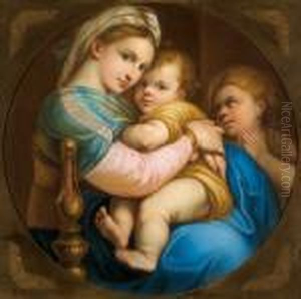 La Madonna Della Seggiola Oil Painting by Adalbert Suchy