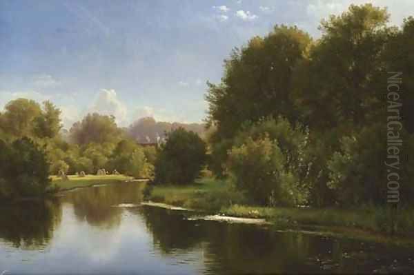 Landscape with a Stream Oil Painting by Carl Frederick Aagaard