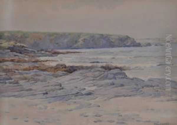 Trevone Bay Oil Painting by Frank Suddards