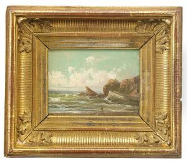 A Pair Of Oil Sketches Of Crimean Coastal Scenes Oil Painting by Rufim Gavrilovitch Sudkovsky