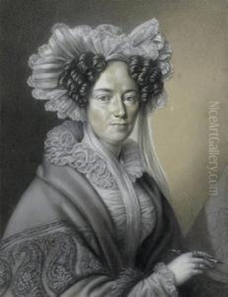 Portrait Of Wilhelmine Countess Zu Munster While Drawing Oil Painting by Rudolf Suhrlandt