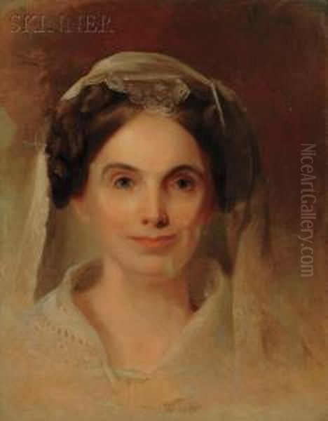 Portrait Of Mrs. Lydia Biddle Oil Painting by Thomas Sully