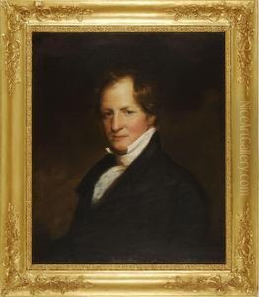 Portrait Of Dr. Samuel Johnston Cramer Oil Painting by Thomas Sully