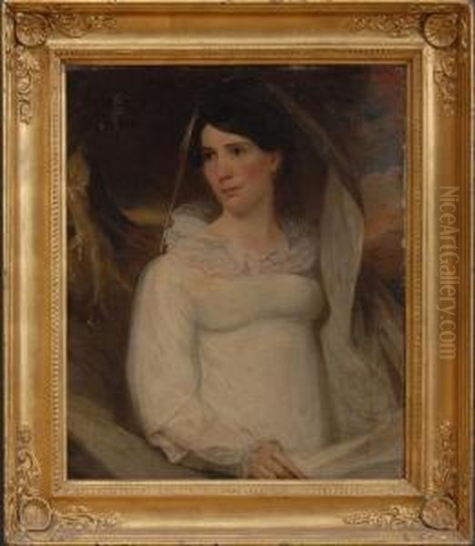 Portrait Of Mrs. Kemble Oil Painting by Thomas Wicocks Sully