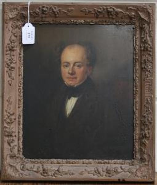 Half Length Portrait Of A Seated Gentleman Wearing A White Chemise Oil Painting by Thomas Wicocks Sully