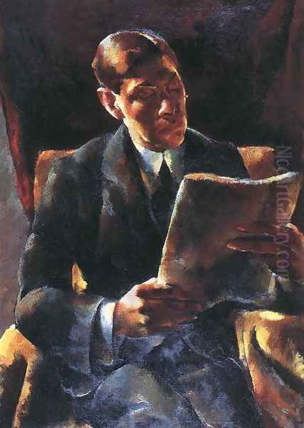 Kovacs Janos Dr. arckepe, 1921 Oil Painting by Vilmos Aba-Novak