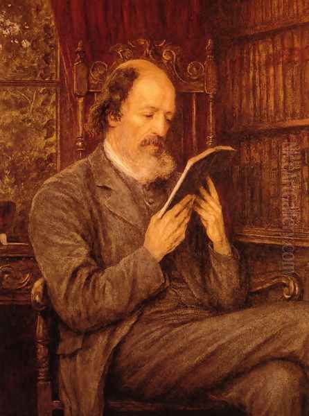 Alfred Lord Tennyson Oil Painting by Helen Mary Elizabeth Allingham