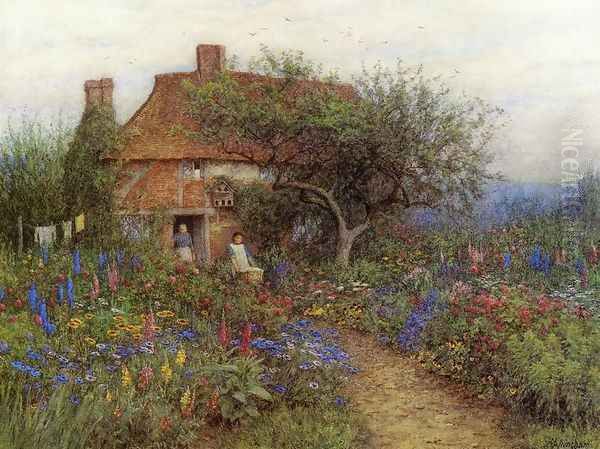 A Cottage near Brook, Witley, Surrey Oil Painting by Helen Mary Elizabeth Allingham