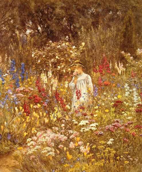 A Cottage Garden Oil Painting by Helen Mary Elizabeth Allingham