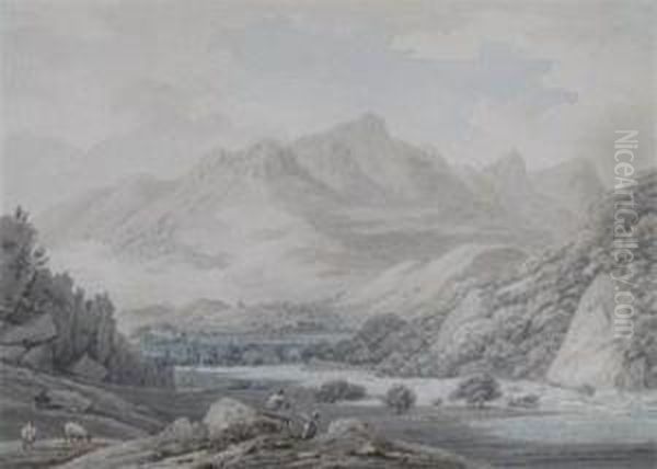 View In Borrowdale Oil Painting by Thomas Sunderland