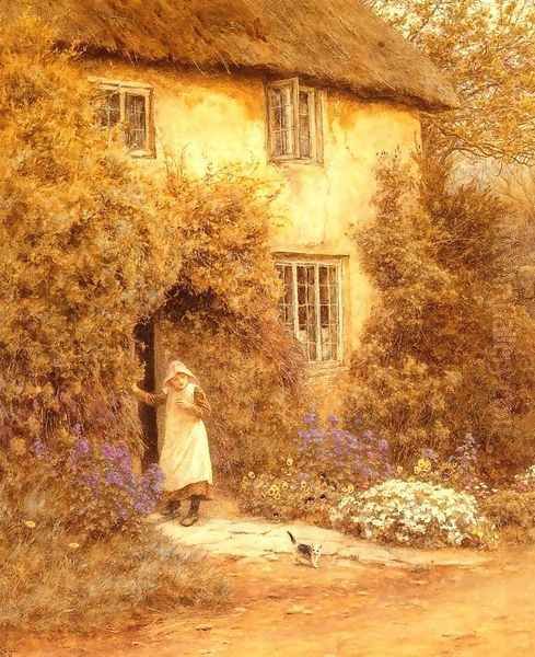 A Cottage Door Oil Painting by Helen Mary Elizabeth Allingham