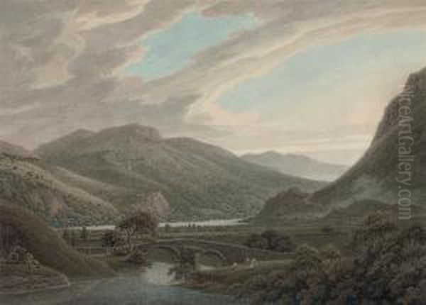 View Of Ullswater With Place Fell Oil Painting by Thomas Sunderland