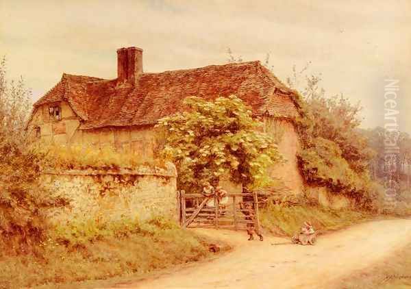 A Berkshire Cottage Oil Painting by Helen Mary Elizabeth Allingham