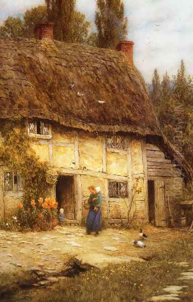 Surrey Farmhouse Oil Painting by Helen Mary Elizabeth Allingham