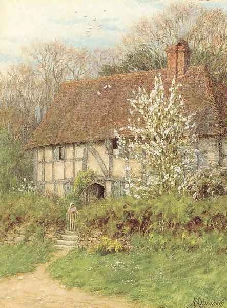 A Surrey cottage Oil Painting by Helen Mary Elizabeth Allingham