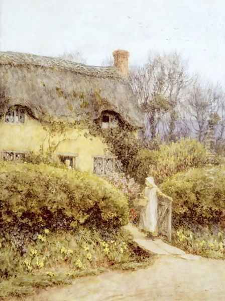 Cottage near Freshwater Oil Painting by Helen Mary Elizabeth Allingham