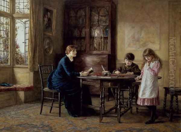 Lessons Oil Painting by Helen Mary Elizabeth Allingham