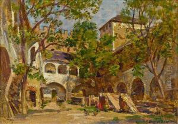 Arkadenhof In Der Wachau Oil Painting by Max Suppantschitsch