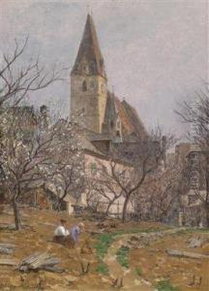 Fruhling In Weissenkirchen Oil Painting by Max Suppantschitsch