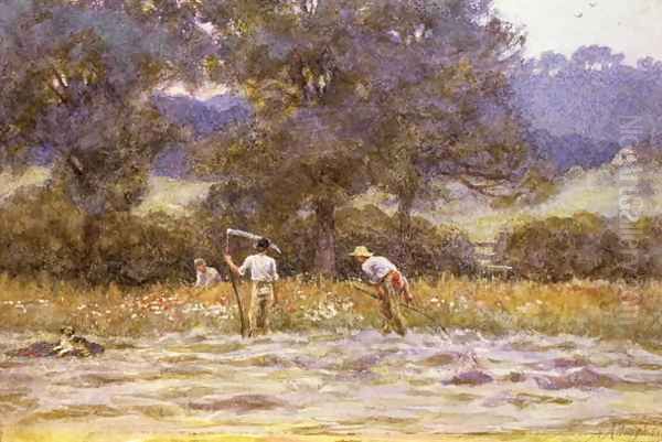 The Mowers Oil Painting by Helen Mary Elizabeth Allingham