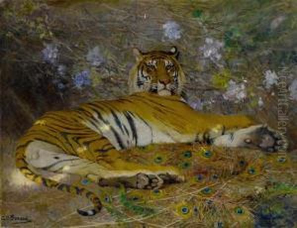 Tigre De L'annam Oil Painting by Gustave Surand