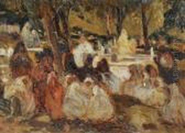 Assemblee De Femmes En Conversation Oil Painting by Andre Sureda