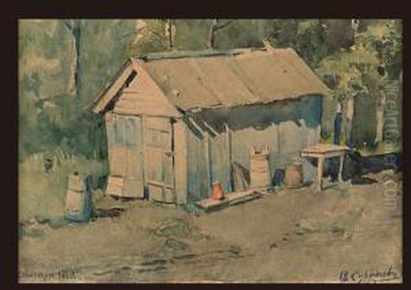 Barn Oil Painting by Vasilij Ivanovic Surikov