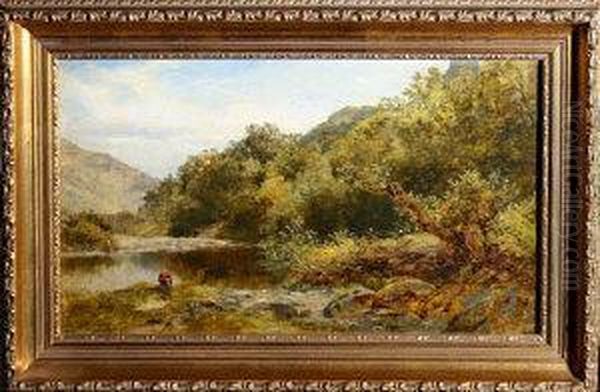 A Summer Morning On The River Lledr, North Wales Oil Painting by John Surtees