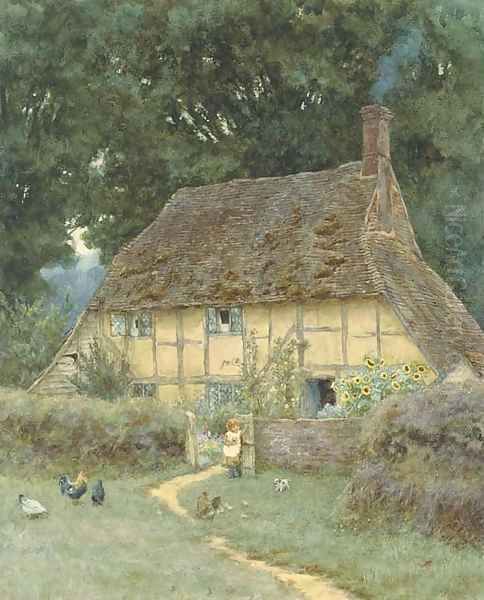 On the Brook Road, near Witley Oil Painting by Helen Mary Elizabeth Allingham