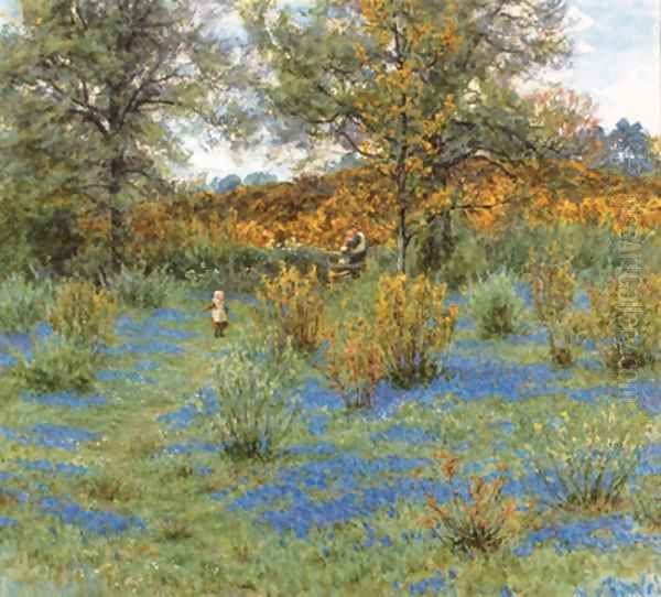 The bluebell copse Oil Painting by Helen Mary Elizabeth Allingham