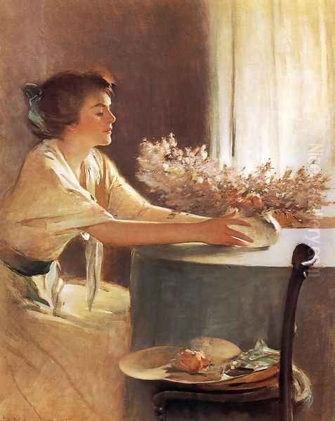 A Meadow Flower Oil Painting by John White Alexander