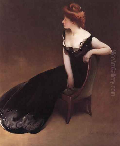 Portrait Of Mrs V (Mrs Herman Duryea) Oil Painting by John White Alexander