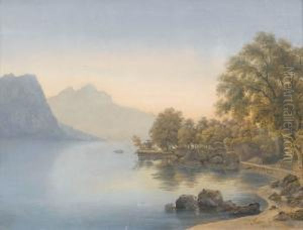 Ansicht Des Vierwaldstattersees Oil Painting by Jakob Suter