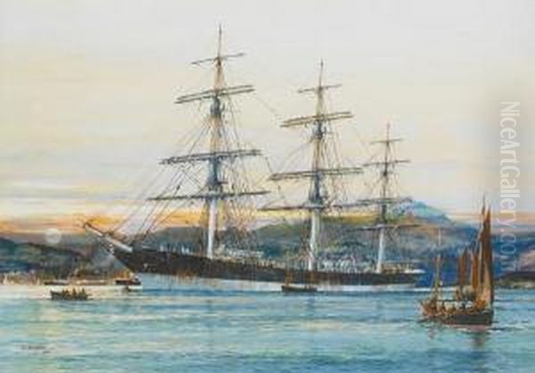 The Square-rigged Australian Clipper Oil Painting by John Robert Sutherland