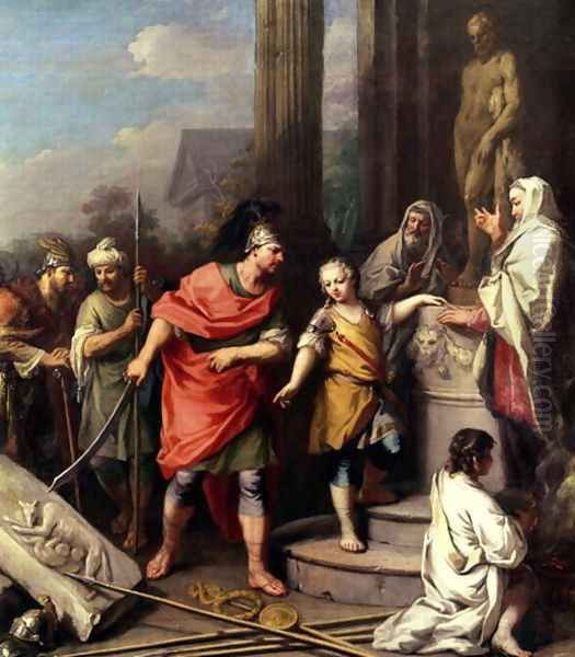 Hannibal swearing eternal enmity to Rome Oil Painting by Jacopo (Giacomo) Amigoni