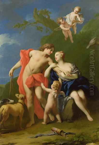 Venus and Adonis 2 Oil Painting by Jacopo (Giacomo) Amigoni