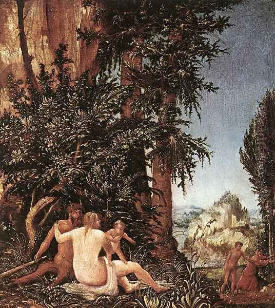 Landscape with Satyr Family 1507 Oil Painting by Albrecht Altdorfer