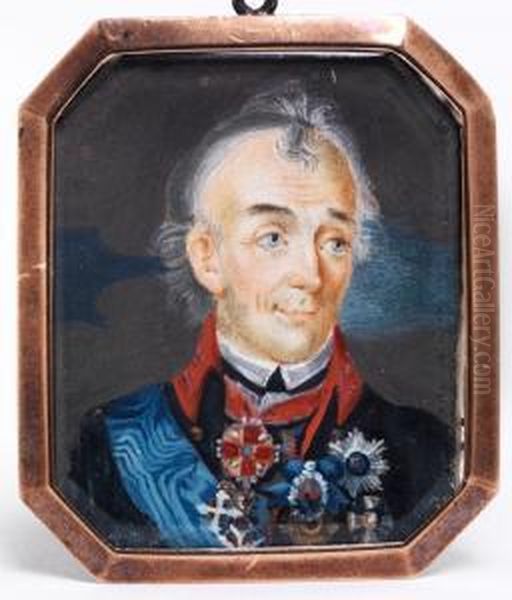 Miniatur Auf Elfenbein Oil Painting by Generalissius Alexander Suwozow