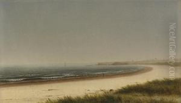 Beach Scene, Newport Oil Painting by James Augustus Suydam