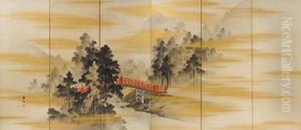 Maruyama Shijo School, Meiji Period Oil Painting by Kason Suzuki