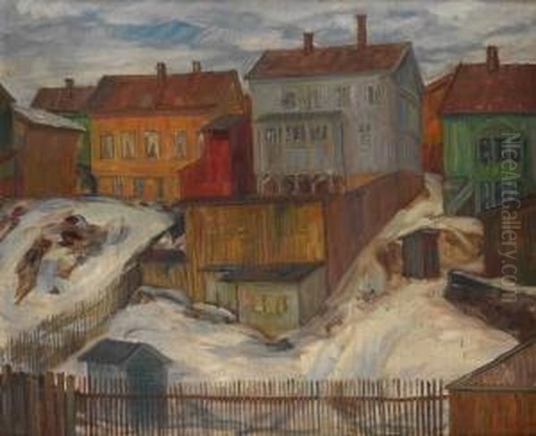 Vinterbilde Fra Kampen Oil Painting by Anders Castus Svarstad