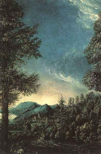 The Danube Valley near Regensburg Oil Painting by Albrecht Altdorfer