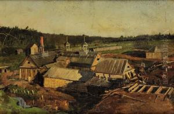 Michajlovskij Zavod Oil Painting by Aleksandr Alexandrovich Svedomskij