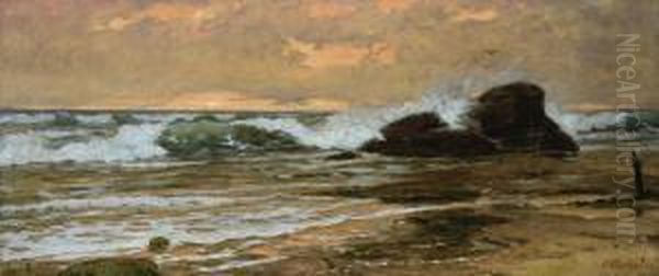 Seascape With Clear Sky Oil Painting by Pavel Alexandrovich Svedomskij